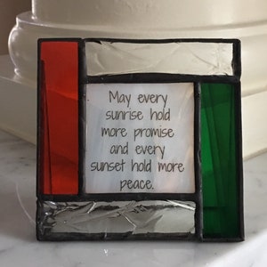 Irish blessing as a friend gift for peace - in stained glass frame