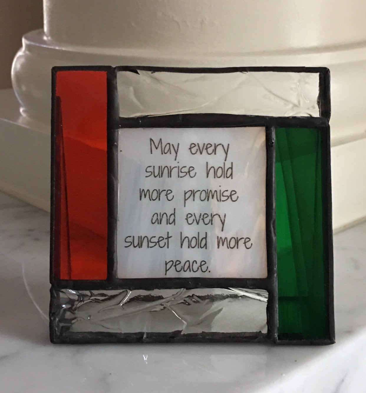 Irish blessing as a friend gift for peace - in stained glass frame