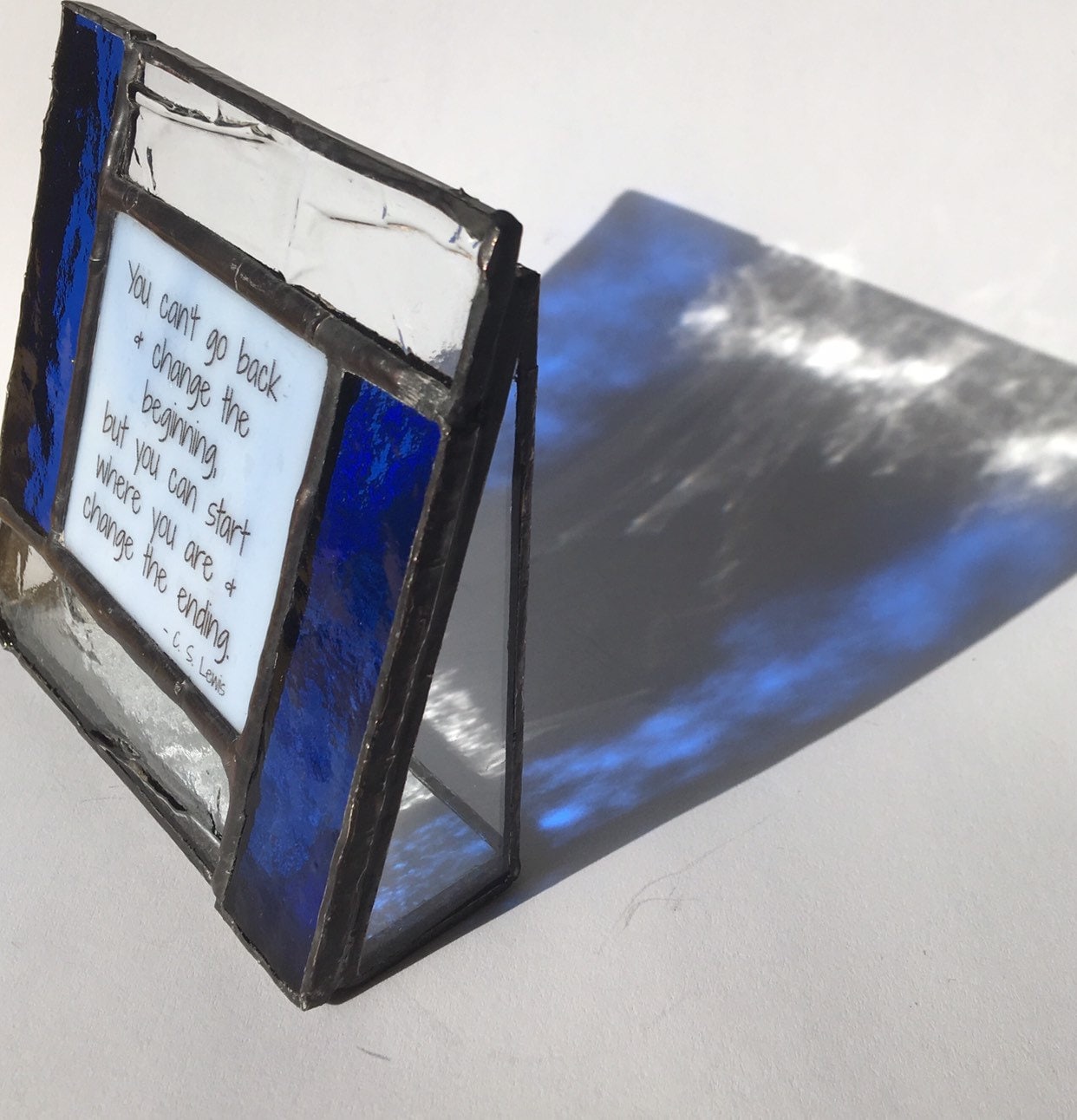 You can&#39;t go back - Friend gift in Stained Glass to encourage a Strong woman or Strong man.