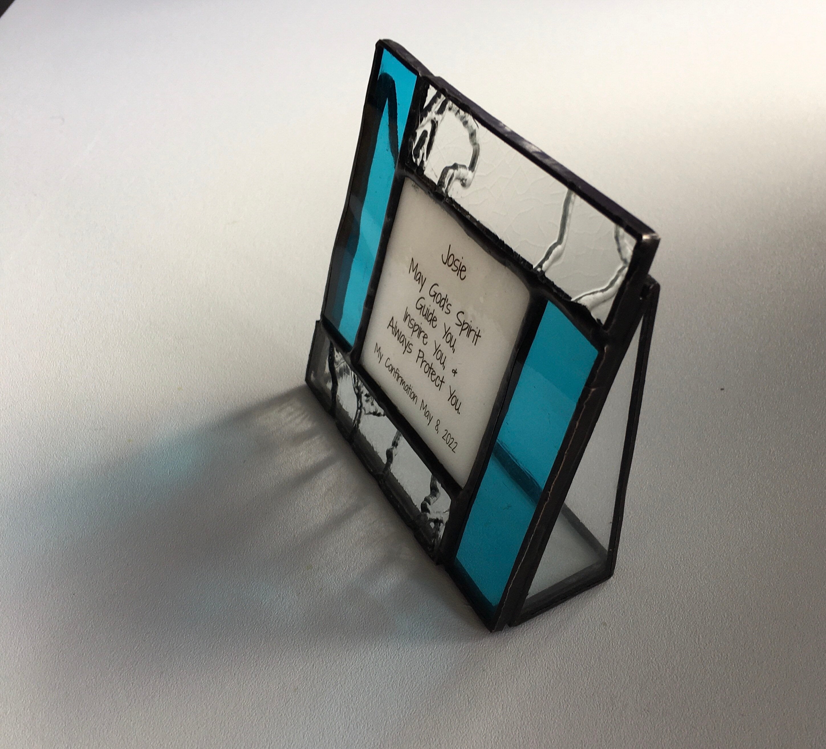 Personalized Confirmation gift for teen boy or teen girl in stained glass
