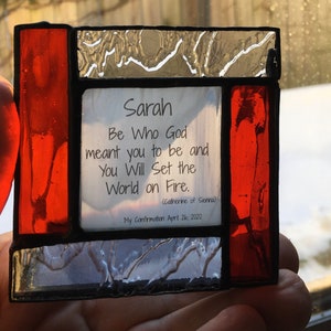 Personalized RCIA Confirmation gift for teen in stained glass