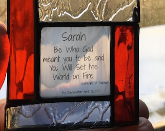 Personalized RCIA Confirmation gift for teen in stained glass