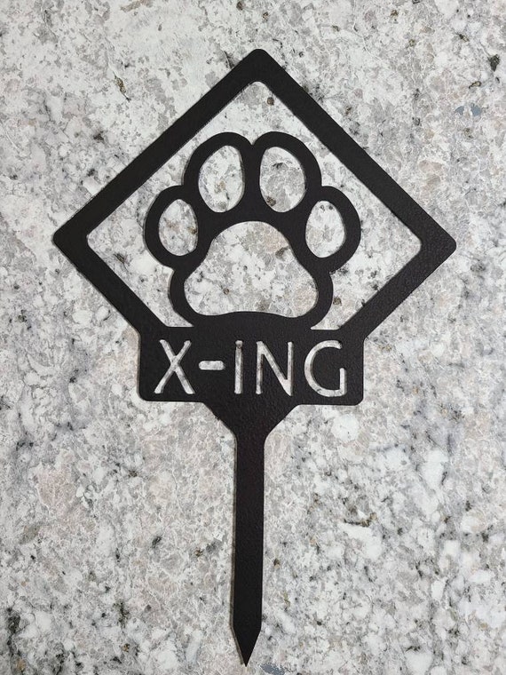 Dog Sign Dog Crossing Dog Xing Garden Sign Stake Etsy