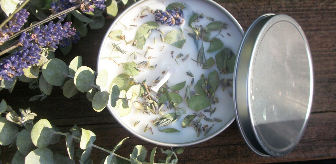 Aromatherapy Candleslavenderrosemary and Eucalyptus Oil Etsy