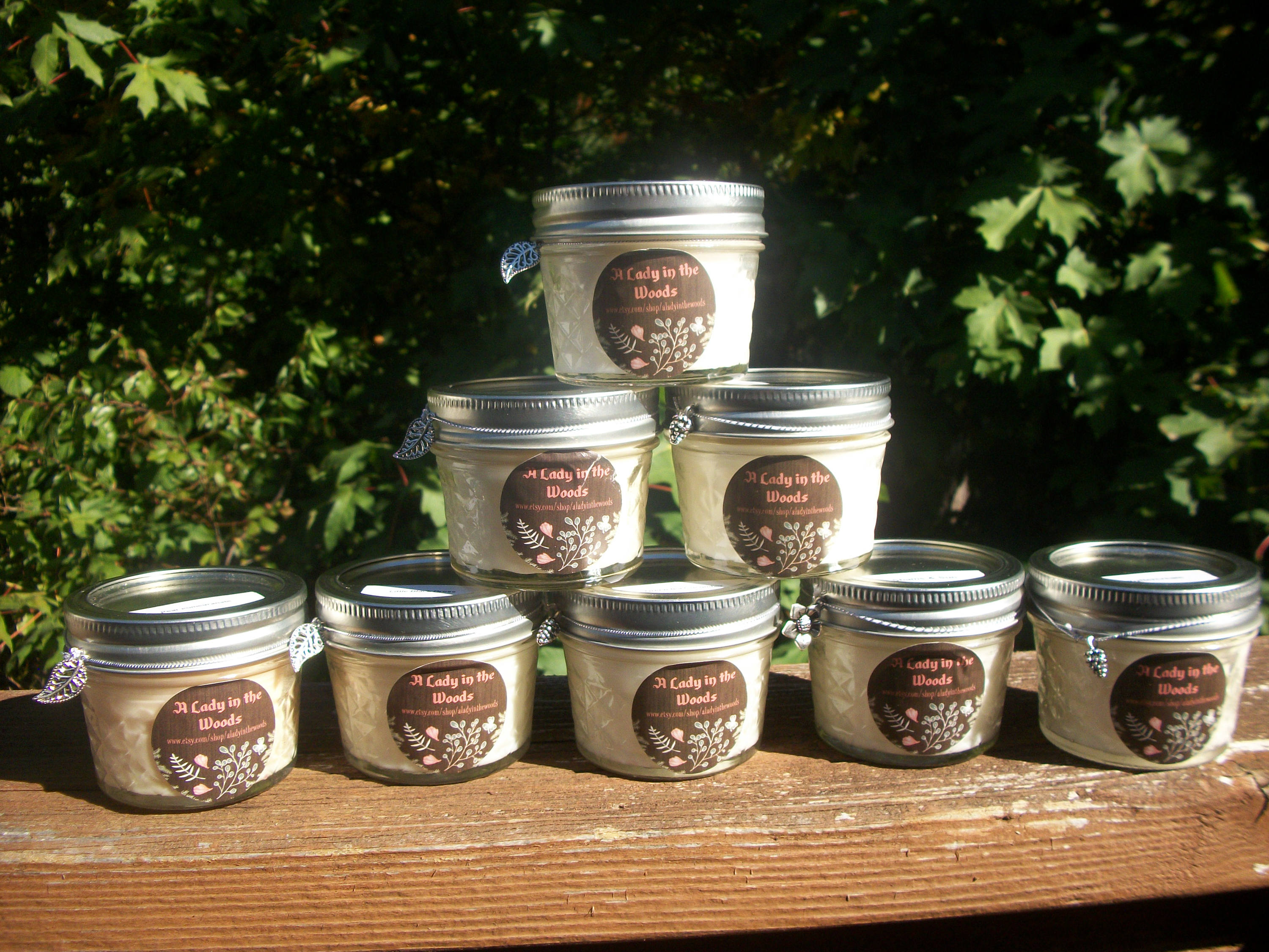 4 Organic soy candles in 4 oz jarsnatural soy candlesRustic Etsy