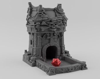Pirat Dice Tower STL-fil, Fantasy DnD 3D-utskrift, Bordspels-RPG-tillbehör