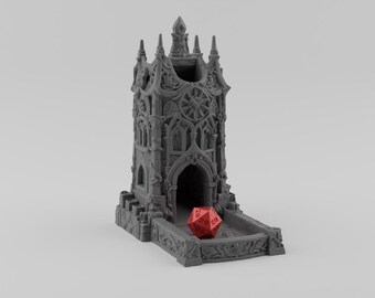 Elven Dice Tower STL-fil, Fantasy DnD 3D-utskrift, RPG-tillbehör för bordsskivor