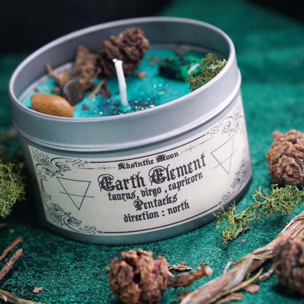 Earth element altar ritual candle