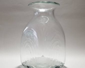 Abstract Clear Glass Vase