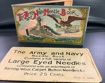 Vintage The Army Sewing Needle Booklet ~  War World Two Memorabilia and  Advertisement Collectors  ~ Vintage Sewing kit 1930's