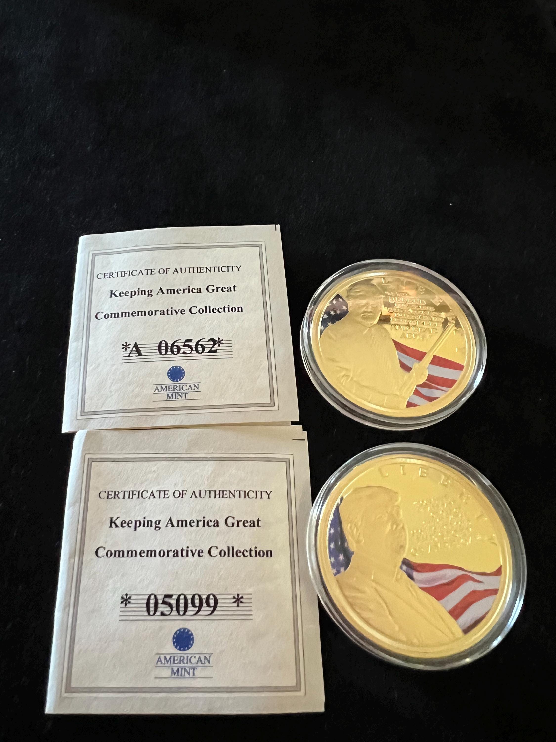 24k Gold Layered Trump & JFK Commemorative Coins, American Mint Set - Etsy