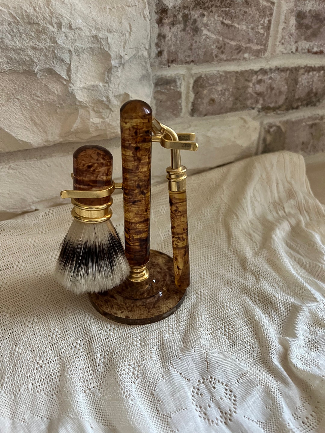 Beautiful Elegant 3 Piece Shaving Set Vintage Etsy