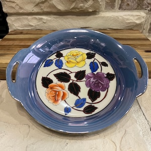 Vintage Noritake Candy Dish: Hand-Painted Floral Porcelain with Gold Trim