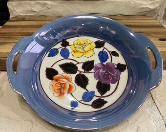 Vintage Noritake Candy Dish: Hand-Painted Floral Porcelain with Gold Trim