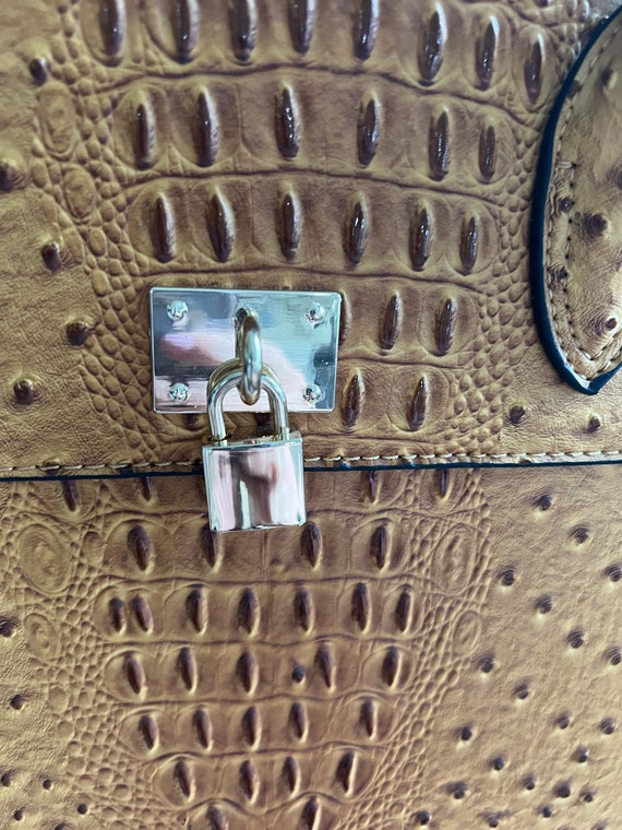 Vintage Shoulder Purse/Handbag ~ New ostrich Patt… - image 2