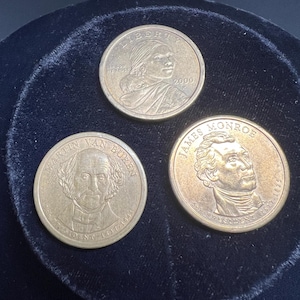 Sacagawea, Van Buren, Monroe Golden Dollar Coin Set - Collectible Currency