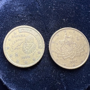 Vintage Euro Coin Lot: Spain 1999 & Italy 2002 - Cervantes, Marcus Aurelius