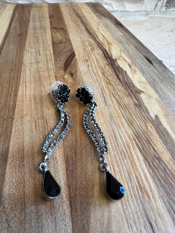 Rhinestone Dangle Earrings: Vintage Hollywood Gla… - image 4