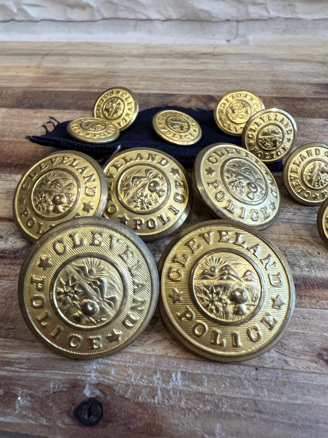 Vintage Cleveland Police Brass Uniform Buttons - Set of 12 - Etsy
