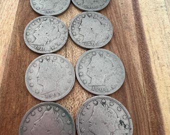 Antique V Nickels Lot (1901-1911) | Vintage US Coins Collection | Copper-Nickel Five Cent Pieces