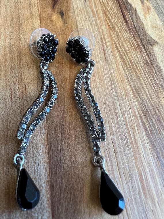 Rhinestone Dangle Earrings: Vintage Hollywood Gla… - image 6