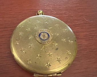 Vintage Make Up Compact Mirror ~ Golden Anniversary Rotary International 1905- 1955