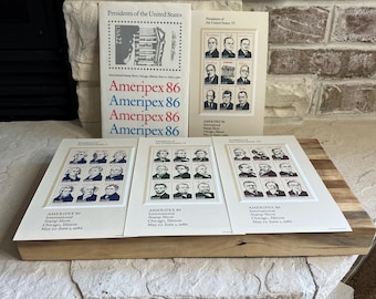 Ameripex 86 Stamp Sheets: Presidents Collection, Chicago 1986 International Show