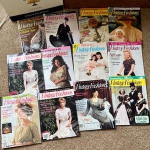 Lot of 12 Vintage Fashions Magazines (1990- 1991) - Premiere Issue Included - Victorian & Deco Costume History