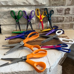 Bundle of 12 edgers craft scissors ~ Disney Scissors ~ kraft edgers scissors ~ heavy duty Fiskars paper edgers ~ Martha Stewart scissors