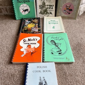 Vintage Community Cookbook and Church Cookbook Lot - Wisconsin & Midwest Favorites (8 Books)
