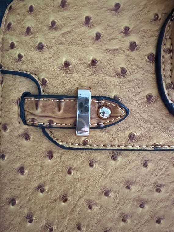 Vintage Shoulder Purse/Handbag ~ New ostrich Patt… - image 3