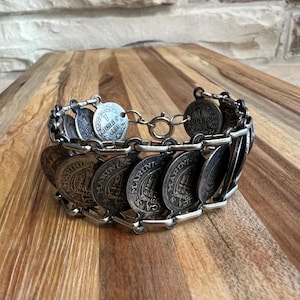 Vintage San Marino Coin Bracelet - Unique Handmade Collectible Jewelry ~ Coins