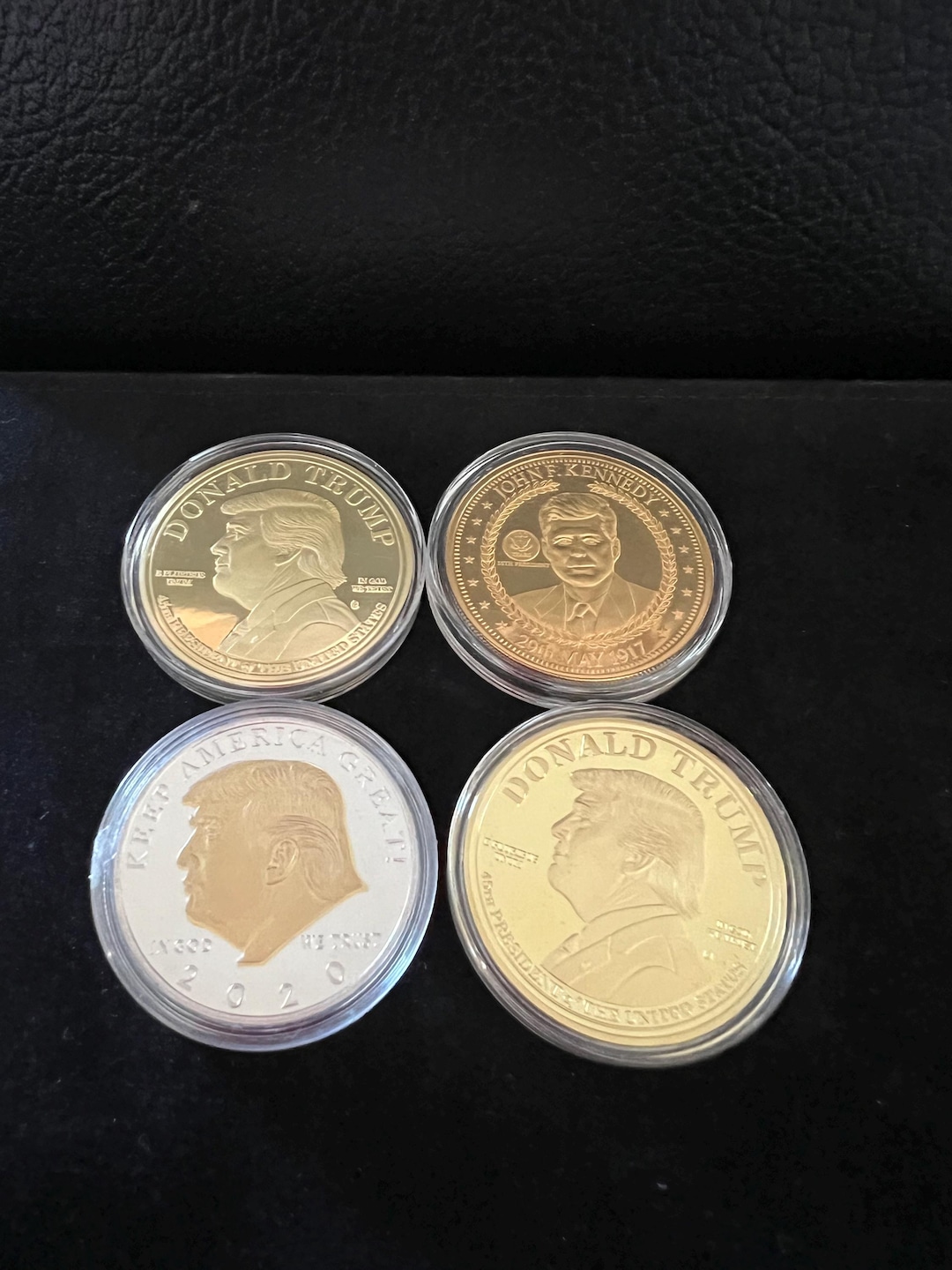 24k Gold Layered Trump & JFK Commemorative Coins, American Mint Set - Etsy