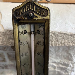 Moeller Brass Thermometer Richmond Hill New York 1930&#39;s ~ Great home decor!