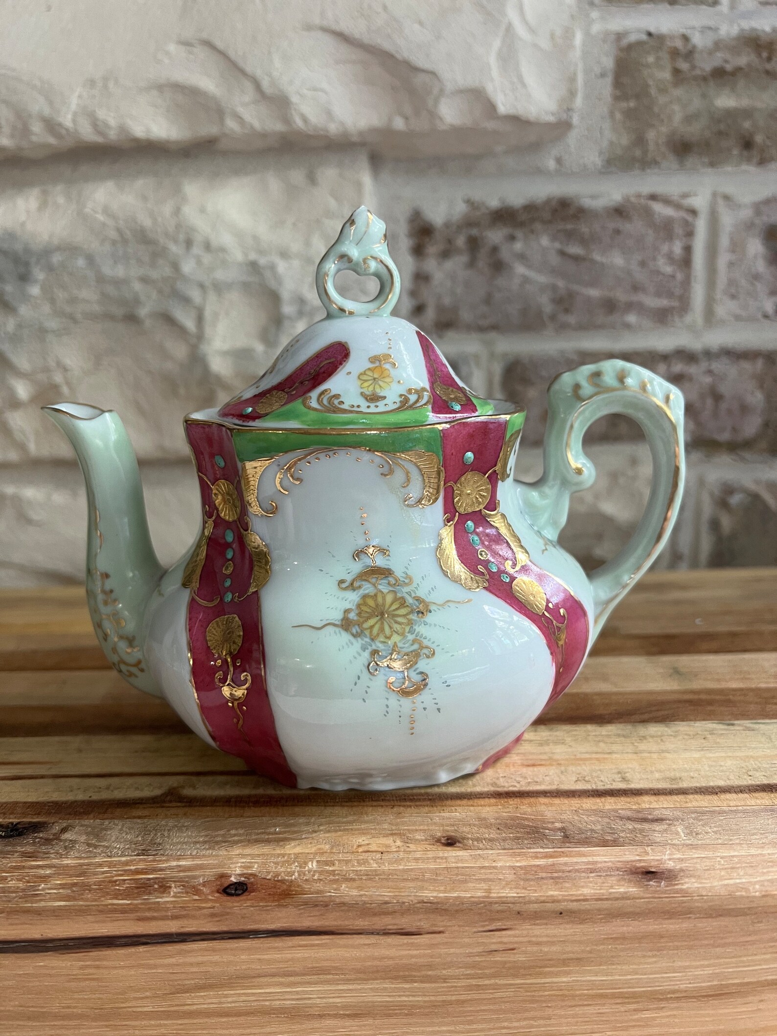 Rococo Tea Antique Porcelain Tea Set: Hand-painted Victorian Rococo Gold Gilt - Etsy