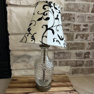 Vintage Crystal Cut Prohibition Lamp with Filigree Shade