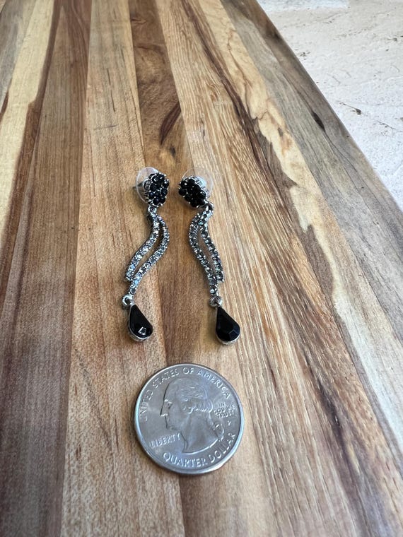 Rhinestone Dangle Earrings: Vintage Hollywood Gla… - image 5
