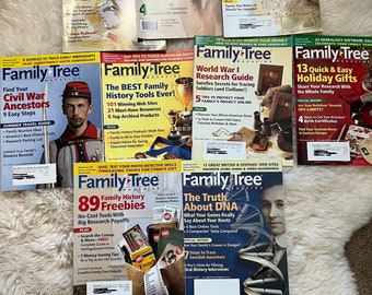 Family Tree Magazine Lot for Sale ~ 2003 Winter issue, 2005 August, 2006 and 2007 issues ~ Genealogy Magazines ~ Vintage Magazines lot sale