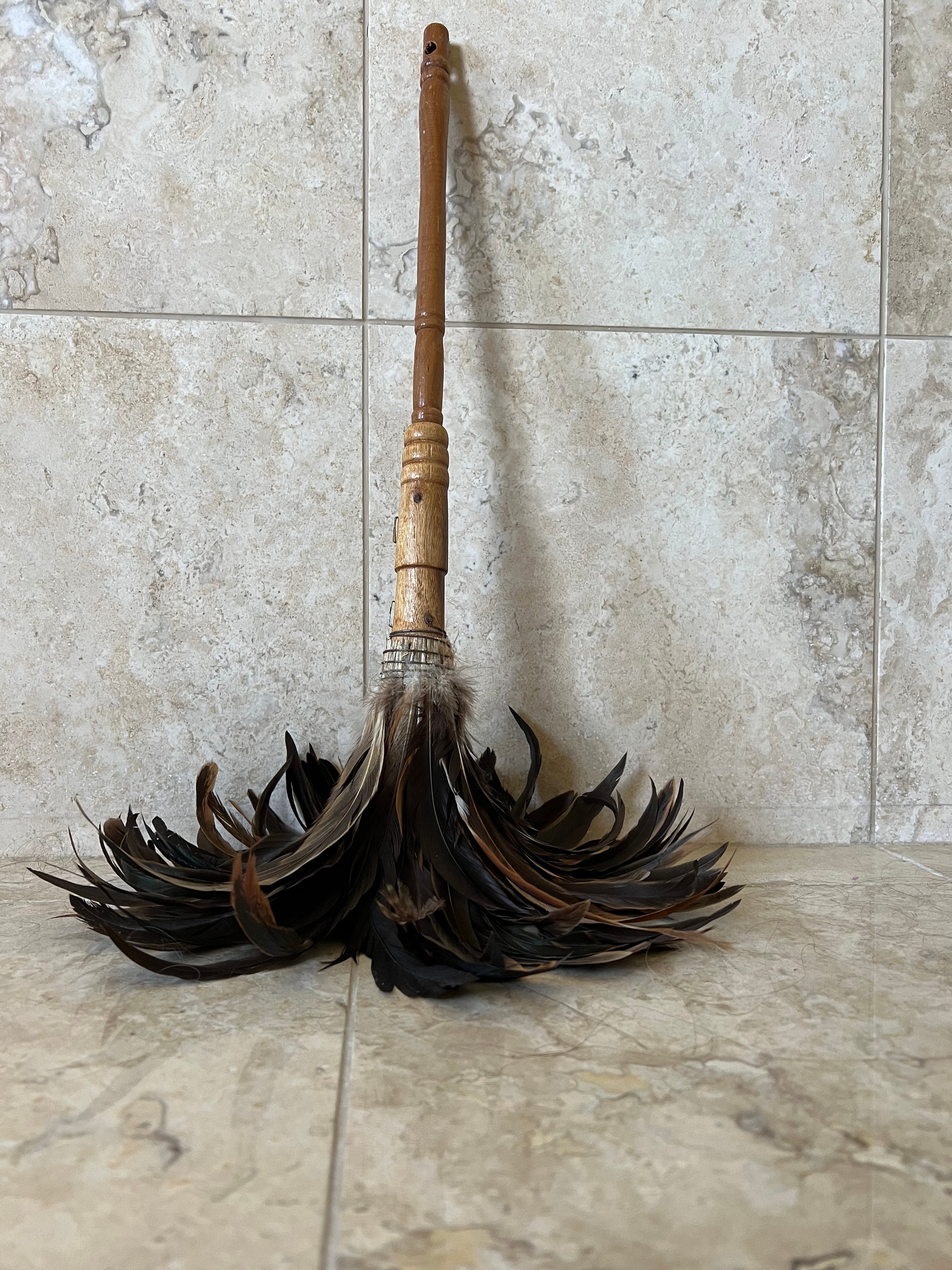 Vintage Victorian Feather Duster Antique Turkey Feather Duster Wooden ...