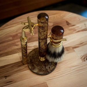 Beautiful Elegant 3 piece Shaving Set ~ Vintage shaving kit ~ Barber shaving kit ~ Shaving brush Stand
