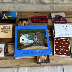 Vintage Matchbox and Matchbook Collection - Set of 11, International Hotel & Restaurant Memorabilia, Retro Travel Souvenirs