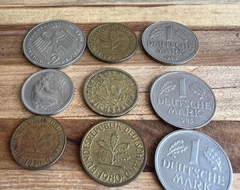 Vintage German Coins Lot – Deutsche Mark, Pfennig, West Germany Collection