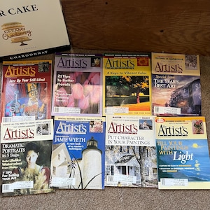 Vintage Artist&#39;s Magazine Lot - 1997 Full-Year Collection - Art Instruction, Painting Tips, Techniques ~ Bundle of 8 Collectable Magazines