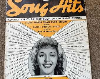 Vintage 1940 Song Hits Magazine: December Issue ft. Mary Martin