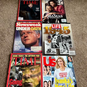 Vintage Magazine Cover Lot: TIME, LIFE, Newsweek, Essence, US Weekly