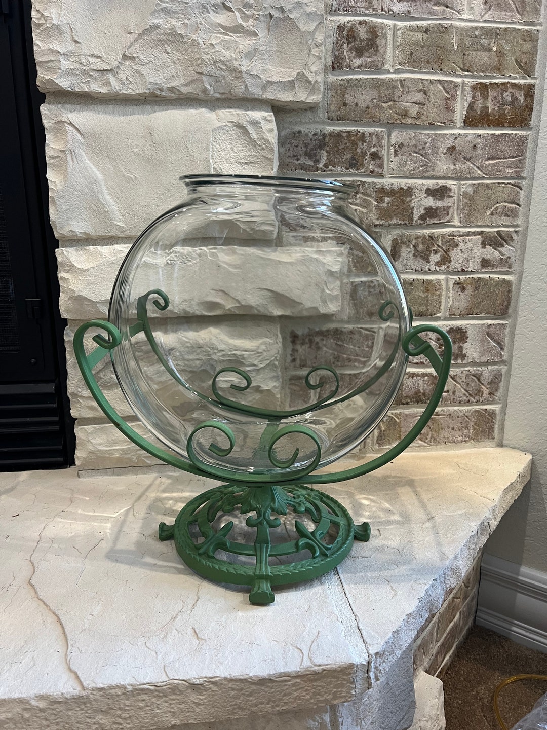 Wrought and Cast Iron Antique Fish Bowl Stand With 2 Gallon Etsy