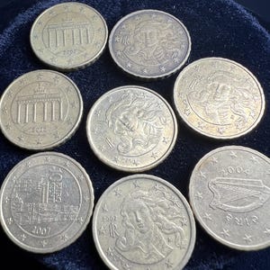 Vintage Euro Coin Lot: Italy, Germany, Ireland, Finland (2001-2004)