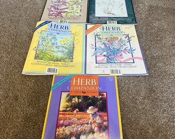 The Herb Companion Magazines ~ Five Magazines Total ~ Vintage The Herb Magazines Rare Find!