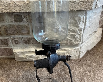 Vintage Wall Mount Coffee Grinder: 1800s Cast Iron Farmhouse Decor