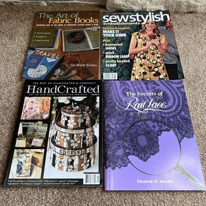 Craft Book & Magazine Bundle: Fabric Art, Lace Techniques, Sewing